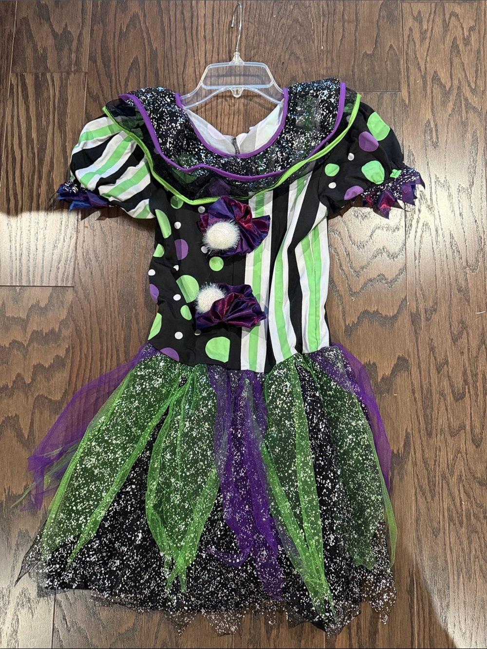 Spirit Halloween green and black striped dress